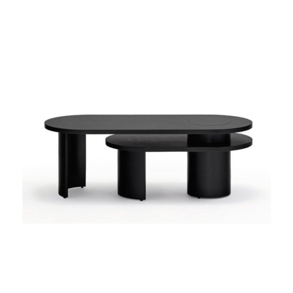 Juodos spalvos uosio kavos staliukas 120x50 cm Nori - Teulat