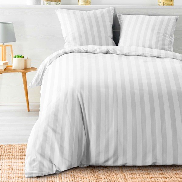 Iš mikropluošto dvigulė/itin ilga patalynė baltos spalvos 240x220 cm Cleo – douceur d'intérieur-image-1