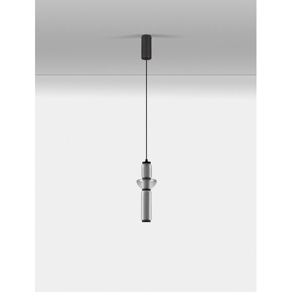Pilkos spalvos iš stiklo kabantis šviestuvas LED su pritemdymo funkcija ø 12 cm Ulon – Nova Luce-image-3