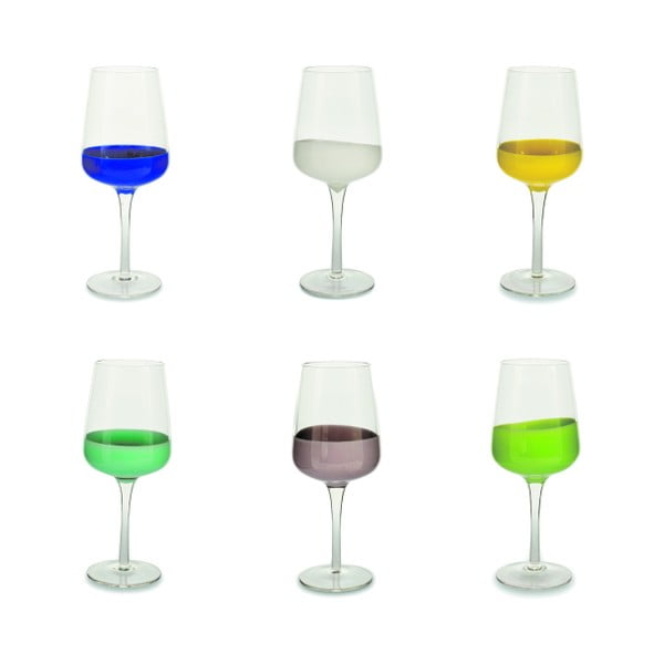 6 spalvotų vyno taurių rinkinys "Villa d'Este Miami Marrakesh", 430 ml