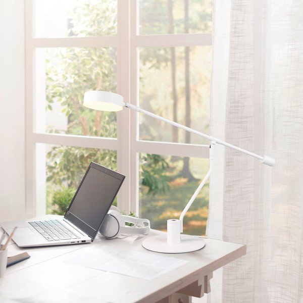 Matinės baltos spalvos stalinis šviestuvas LED su sulankstoma konstrukcija (aukštis 64 cm) Manduro – Trio-image-1