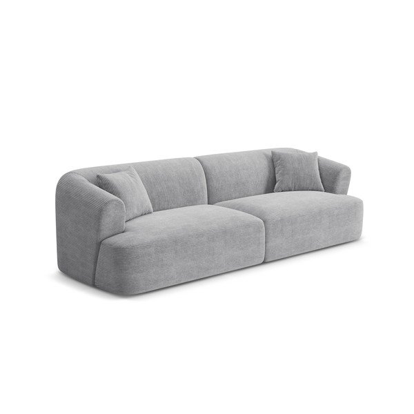 Šviesiai pilkos spalvos sofa iš kordinio velveto 255 cm Campi – Cosmopolitan Design-image-2