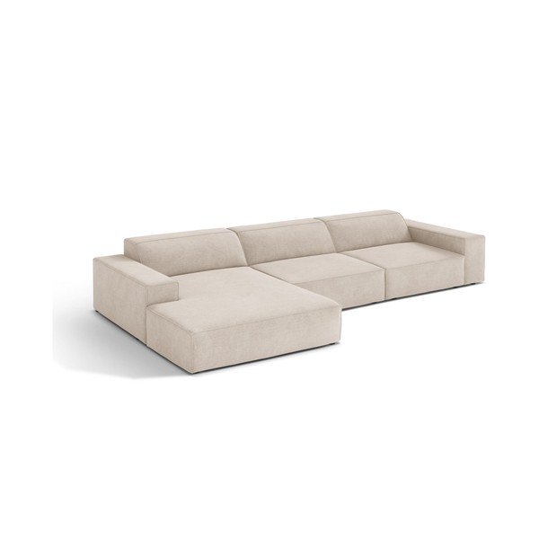Kreminės spalvos modulinė kampinė sofa (su kairiuoju kampu/su gultu) Jodie – Micadoni 