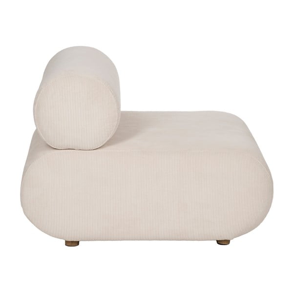 Kreminės spalvos iš kordinio velveto krėslas – Ixia-image-2