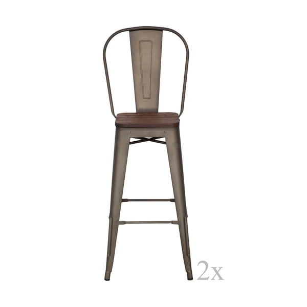 2 juodų "Mauro Ferretti Detroit" baro kėdžių rinkinys, aukštis 115 cm