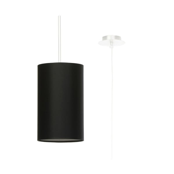 Kabantis šviestuvas juodos spalvos ø 15 cm su tekstiliniu gaubtu Volta – Nice Lamps