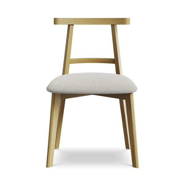 Šviesiai pilkos spalvos iš medienos masyvo valgomojo kėdė Ohelo – Makamii-image-1