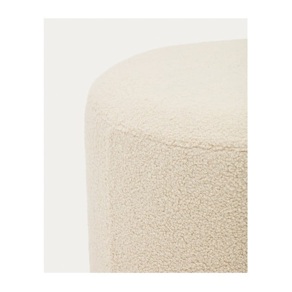 Kreminės spalvos iš boucle pufas Kaeli – Kave Home-image-3