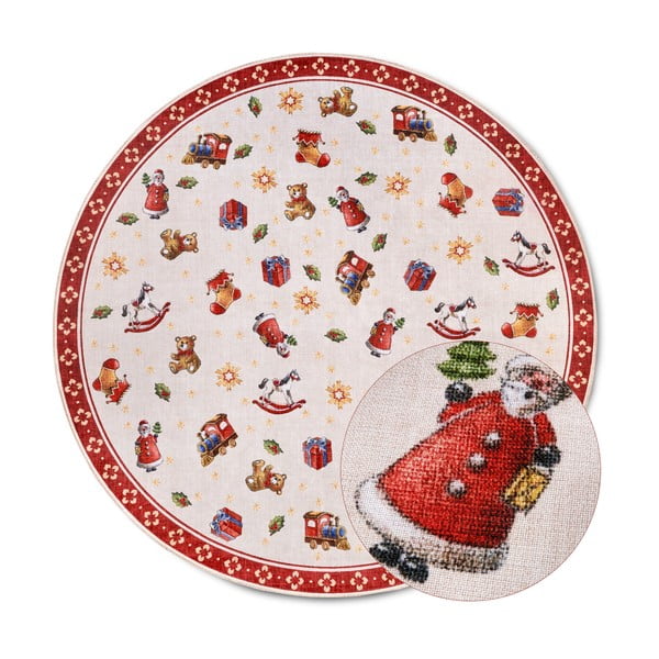 Apvalios formos kilimas raudonos spalvos su Kalėdų motyvu ø 150 cm Red Christmas – Villeroy&Boch