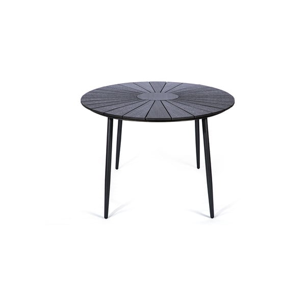 Juodas sodo stalas su medienos stalviršiu Bonami Selection Marienlist, 190 x 115 cm-image-3