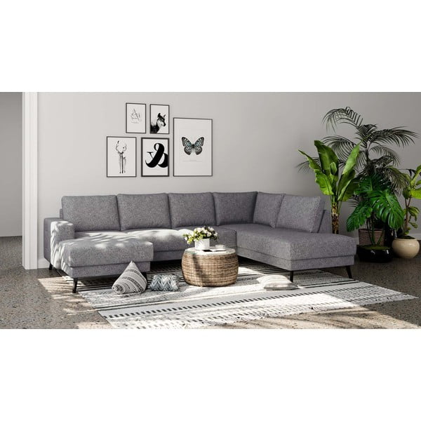 Kampinė sofa pilkos spalvos (su dešiniuoju kampu) Fynn – Ghado-image-1