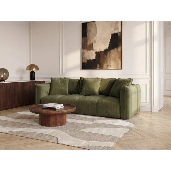 Žalios spalvos sofa iš šenilinio audinio Harlem – Bobochic Paris-image-2