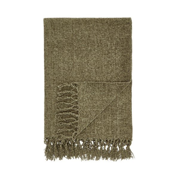 Khaki spalvos iš šenilino antklodė ir pledas 130x170 cm Wilson – Catherine Lansfield