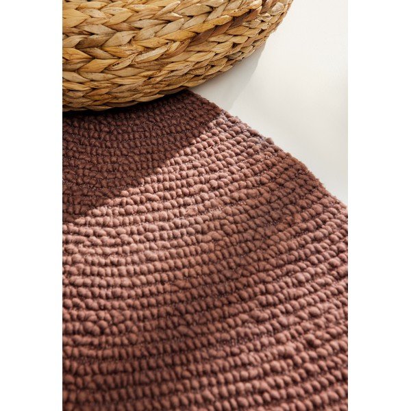 Rankų darbo raudonos plytų spalvos iš vilnos apvalios formos kilimas ø 120 cm Calmio – Hanse Home-image-4