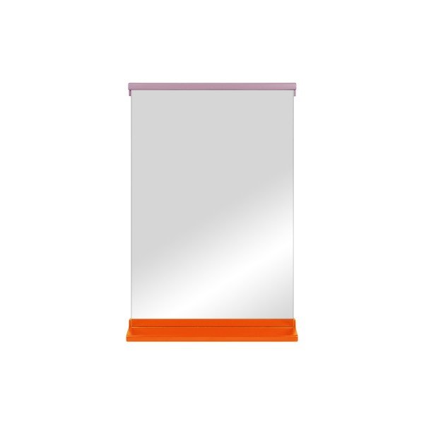 Sieninis veidrodis su lentyna su medžio masyvo rėmu 50x75 cm Lun – noo.ma