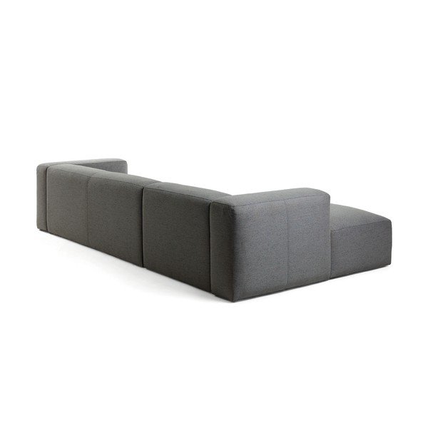 Tamsiai pilka kampinė sofa Kave Home Blok, kairysis kampas-image-4
