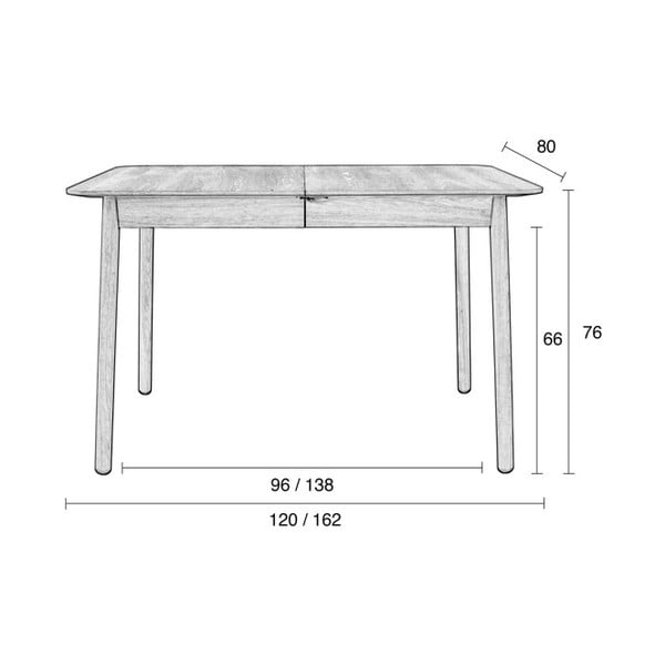Sulankstomas valgomojo stalas Zuiver Glimps, 120 x 80 cm-image-3