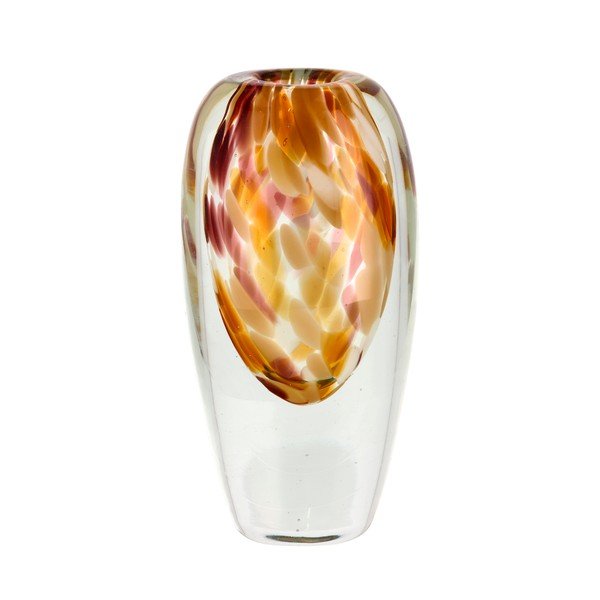 Oranžinės spalvos iš stiklo  rankų darbo vaza (aukštis 21 cm) Otea – Villa Collection