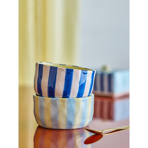 Geltonos spalvos/mėlynos spalvos iš keramikos maži dubenys 4 vnt. 300 ml Phoenix – Bloomingville-image-1