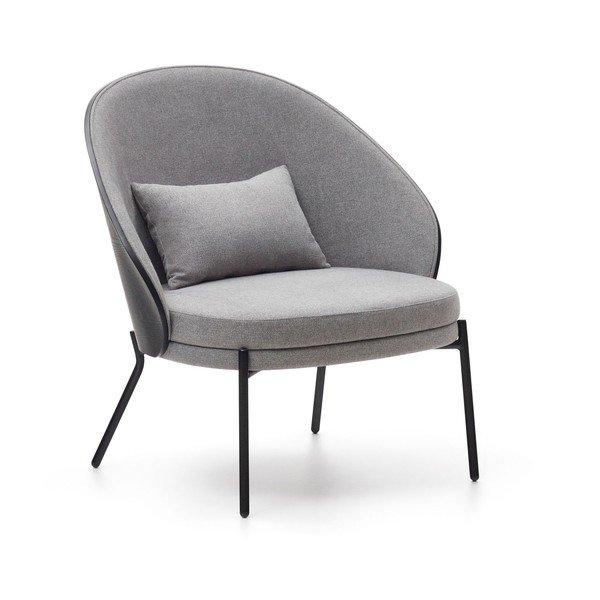 Krėslas juodos spalvos/pilkos spalvos Eamy – Kave Home