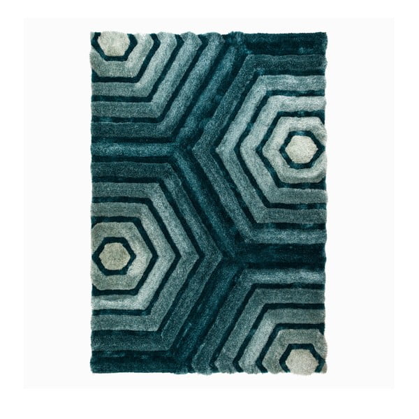 Mėlynai žali "Flair" kilimai "Hexagon Duck", 80 x 150 cm