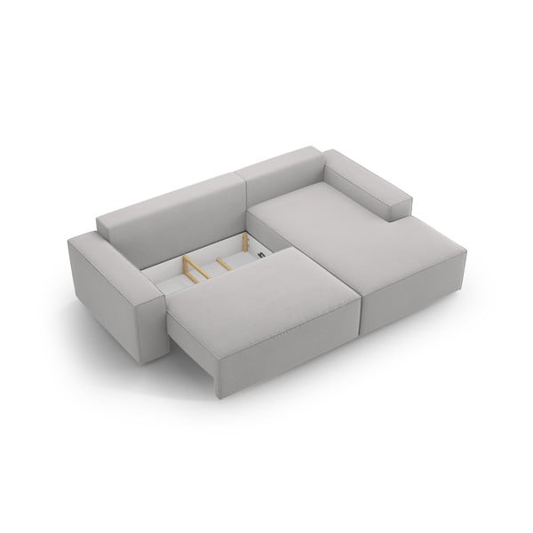Sulankstoma kampinė sofa šviesiai pilkos spalvos (su dešiniuoju kampu) Jodie – Micadoni Home-image-4