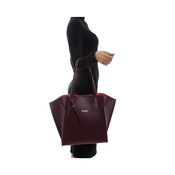 Bordo spalvos odinė rankinė Mangotti Trisha-image-3