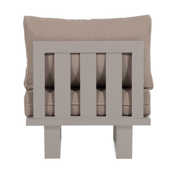 Pilkai smėlinės spalvos metalinis/paminkštinto audinio sodo krėslas Bear – WOOOD-image-4