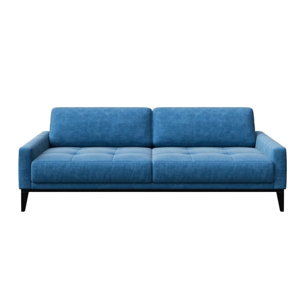Mėlyna trivietė sofa su medinėmis kojomis MESONICA Musso Tufted