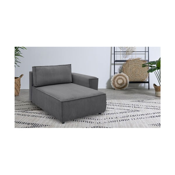Modulinė sofa tamsiai pilkos spalvos iš kordinio velveto (su dešiniuoju kampu) Nihad modular – Bobochic Paris-image-1