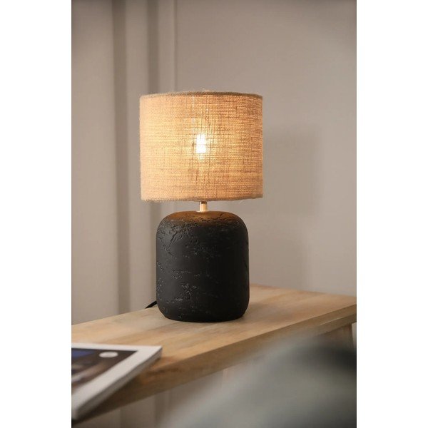 Stalinis šviestuvas juodos spalvos/natūralios spalvos (aukštis 32,5 cm) iš džiuto Montagna – Markslöjd-image-1