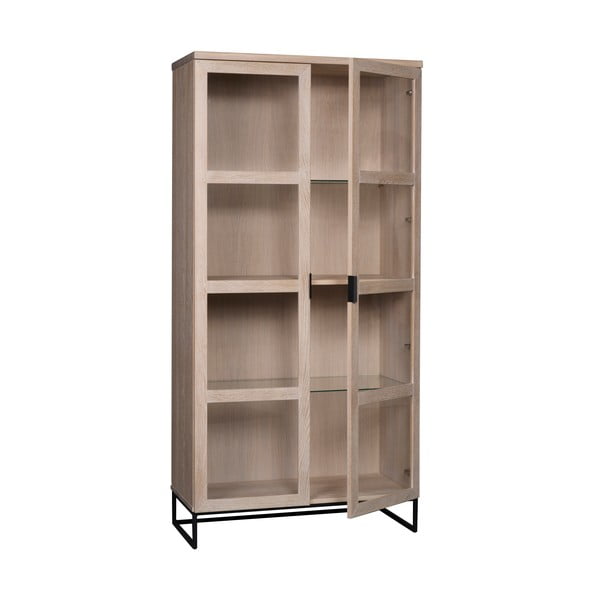 Natūralios spalvos ąžuolo vitrina 95x195 cm Everett - Rowico-image-3