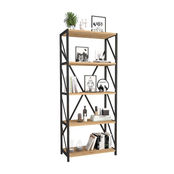 Juoda natūralios pušies lentyna 64x150 cm Eser - Gauge Concept-image-2