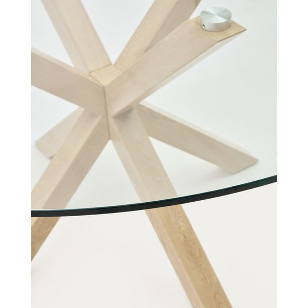 Apvalios formos valgomojo stalas su stikliniu stalviršiu ø 150 cm Argo – Kave Home-image-2