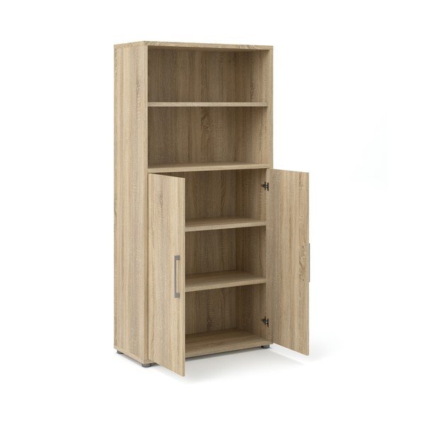 Modulinė knygų spinta natūralios spalvos iš ąžuolo 89x189 cm Prima – Tvilum-image-3