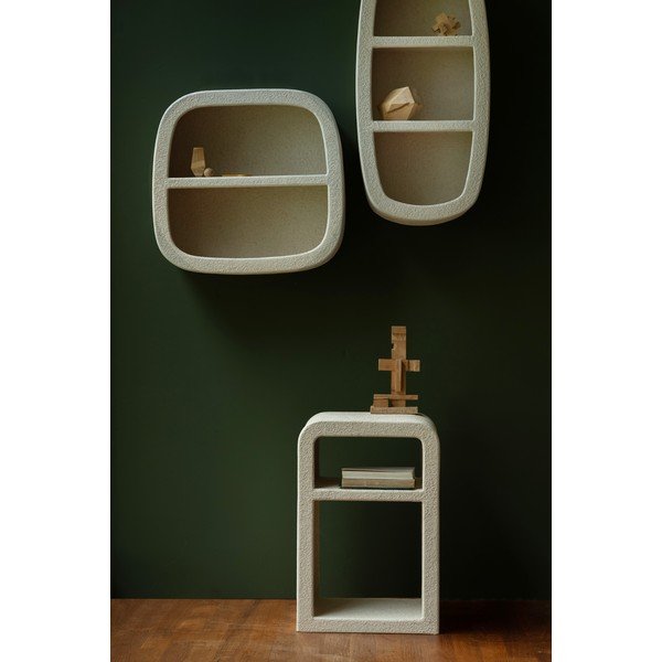 Smėlio spalvos naktinis staliukas su lentynomis Veda – Dutchbone-image-3