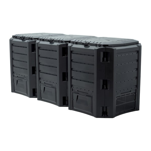 Komposto dėžės juodos spalvos 3 vnt. 400 l Compogreen – Prosperplast