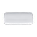 Baltos spalvos akmens masės ilgas padėklas Costa Nova Pearl, 30 cm ilgio