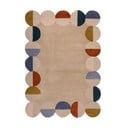 Rankų darbo smėlio spalvos iš vilnos kilimas 160x230 cm Mia Scallop Frame – Flair Rugs