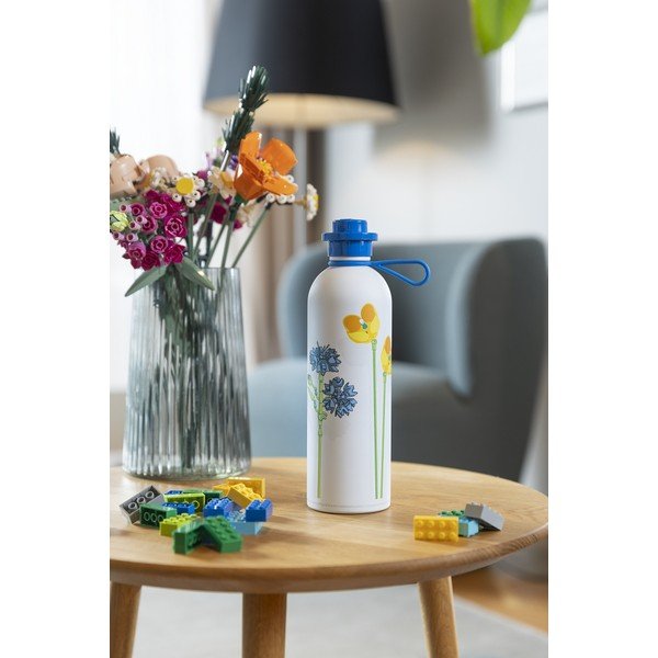 Baltos spalvos/mėlynos spalvos termosas vaikams 560 ml Meadow Flowers – LEGO®-image-1