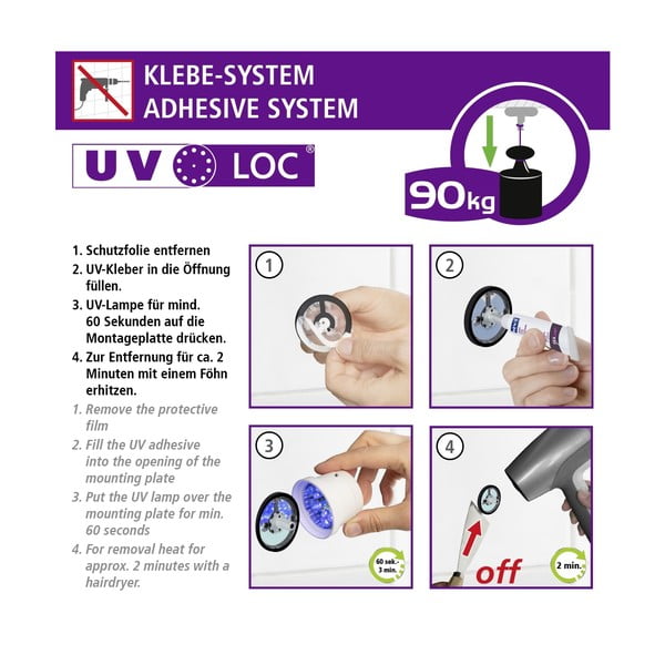 Klijuojamas iš nerūdijančio plieno rankšluosčio laikiklis blizgios sidabrinės spalvos Maribor – Wenko-image-4