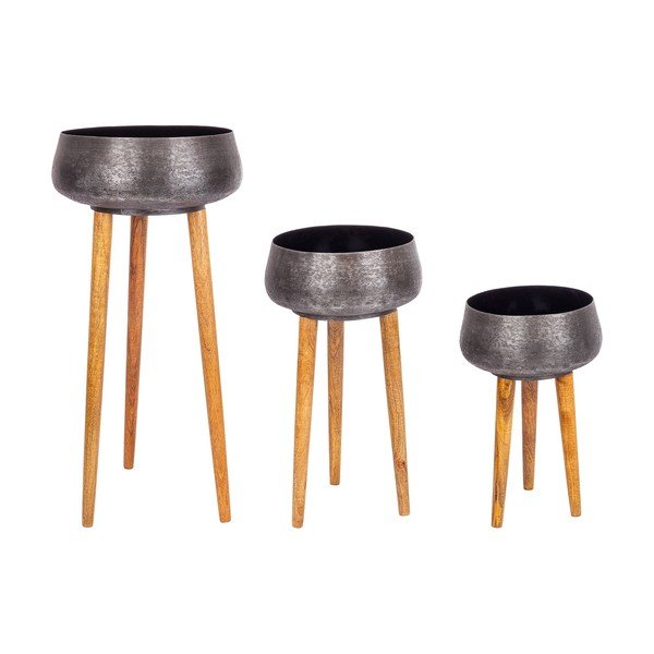 Iš metalo rankų darbo gėlių vazonų dangteliai 3 vnt. ø 37,5 cm Varanasi – Bizzotto