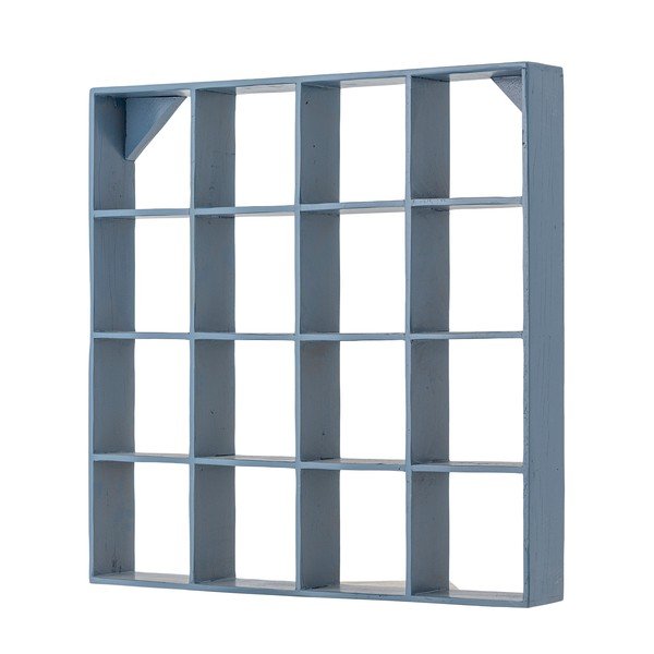 Mėlynos spalvos iš perdirbtos medienos kelių aukštų sieninė lentyna 70 cm Bekka – Bloomingville-image-2