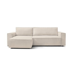 Kreminės baltos spalvos velvetinė sofa lova Bobochic Paris Nihad