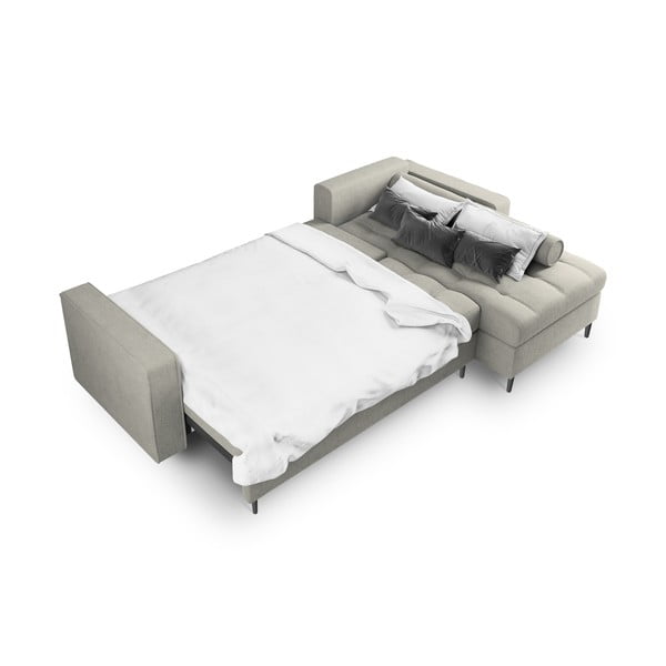 Šviesiai pilka sofa-lova Milo Casa Santo, kampas dešinėje-image-4