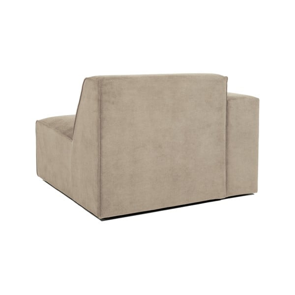 Smėlio spalvos aksominės modulinės sofos elementas Scandic Sting, 101 cm, kairysis kampas-image-3