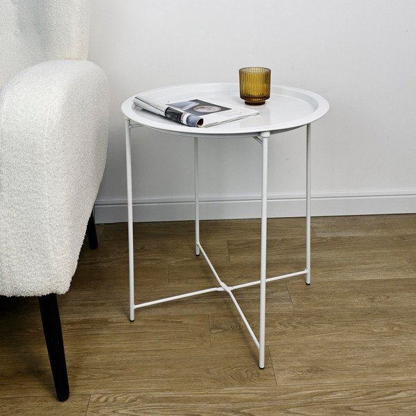 Iš metalo apvalios formos šoninis stalas ø 47 cm Hilmar – Yes Everyday-image-1