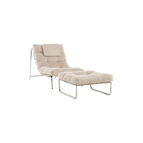 Smėlio spalvos taburetė iš šenilinio audinio Burleson – Jotex-image-4