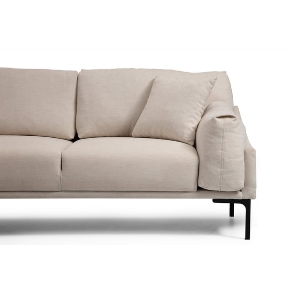 Šviesios smėlio spalvos kampinė sofa Artie Leo, kairysis kampas-image-4