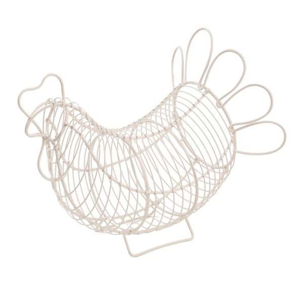 Baltas metalinis kiaušinių krepšelis T&G Woodware Chicken